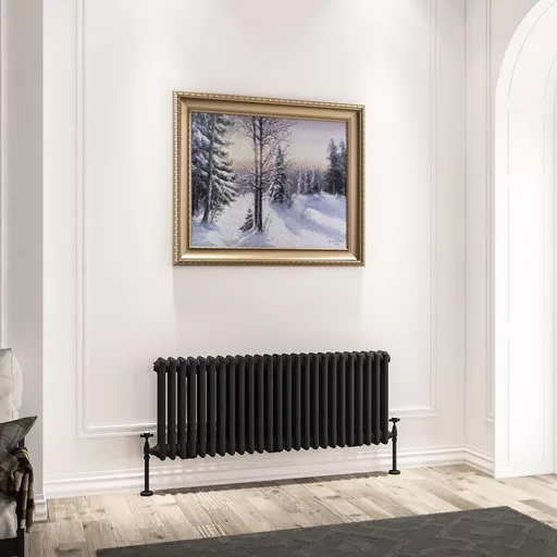 Imperia 3 Column Radiator 450 x 1145mm Matt Black
