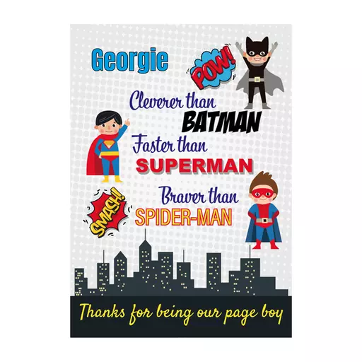 Superhero 10 x 8 Framed Page Boy Picture