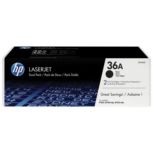 HP CB436AD/36A Toner cartridge black twin pack, 2x2K pages/5% Pack=2 for HP LaserJet P 1505
