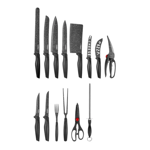 24pce Stone Coated Knife Set