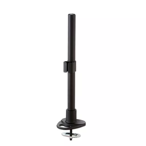 Lindy 400mm Pole with Desk Clamp and Cable Grommet, Black