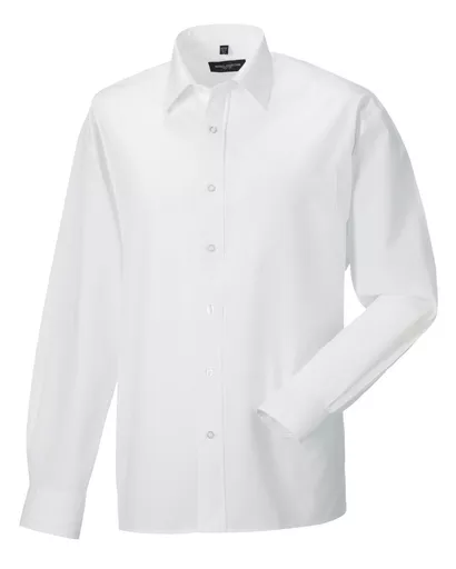 Men's Long Sleeve Polycotton Easy Care Poplin Shirt