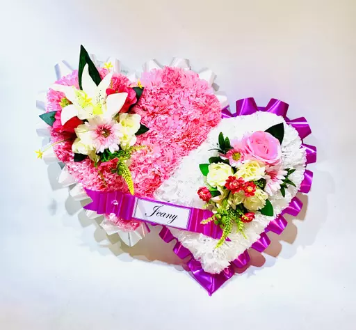 Double Heart Wreath  Tribute - Funeral - Love hearts - any colour