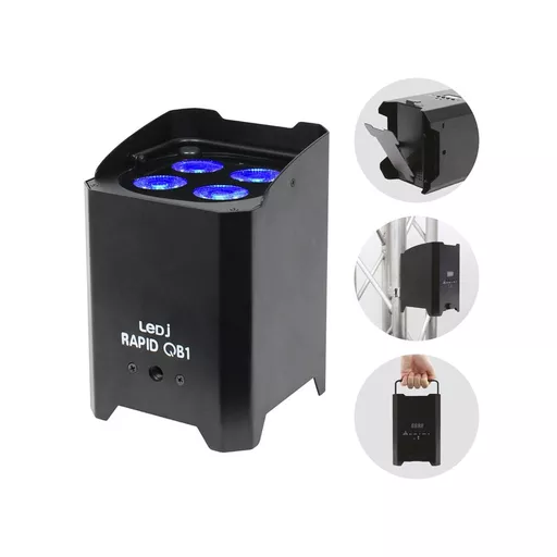 LEDJ Rapid QB1 RGBW Battery Powered LED Par - Black