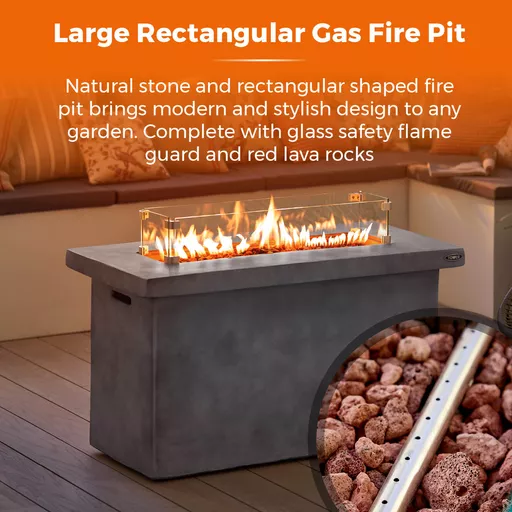 Magna Rectangular Gas Fire Pit