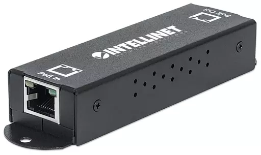 Intellinet Gigabit High-Power PoE+ Extender Repeater, IEEE 802.3at/af Power over Ethernet (PoE+/PoE), metal