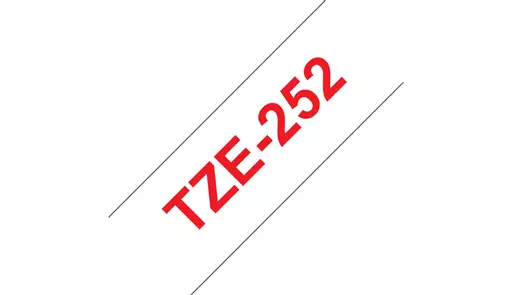 Brother TZE-252 DirectLabel red on white Laminat 24mm x 8m for Brother P-Touch TZ 3.5-24mm/HSE/36mm/6-24mm/6-36mm