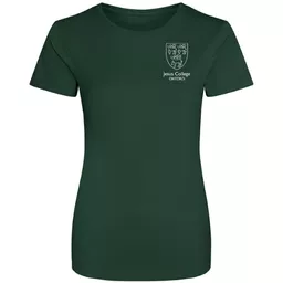 JesusCollege_LadiesRunningTee_BottleGreen_Front.png