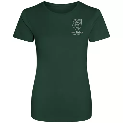 JesusCollege_LadiesRunningTee_BottleGreen_Front.png