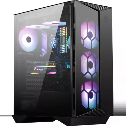 msi MAG FORGE 100M Mid Tower Gaming Computer Case Black, 2 x 120 mm RGB PWM  Fan, 1 x 120 mm Fan, 1-6 RGB Hub, Tempered Glass Panel, ATX, mATX, mini-ITX  () - PCPartPicker