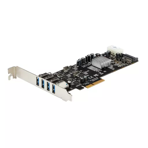 StarTech.com 4 Port USB 3.0 PCIe Card w/ 4 Dedicated 5Gbps Channels (USB 3.1 Gen 1) - UASP - SATA / LP4 Power - PCI Express Adapter Card