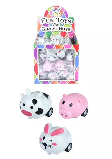 Pull Back Farm Animal - Box of 48