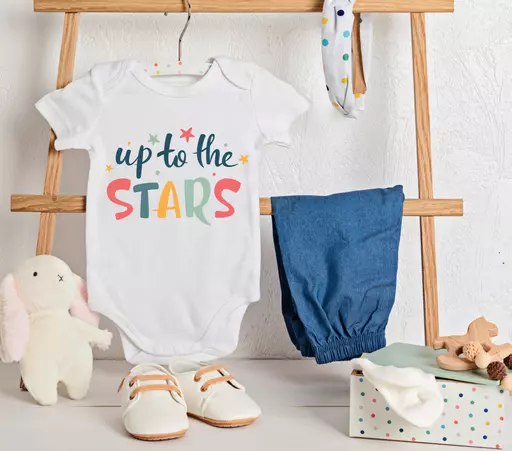 Personalised 'Up To The Stars' Babygrow