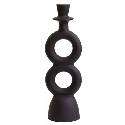 Abstract Candle Holder, Marsella, Black