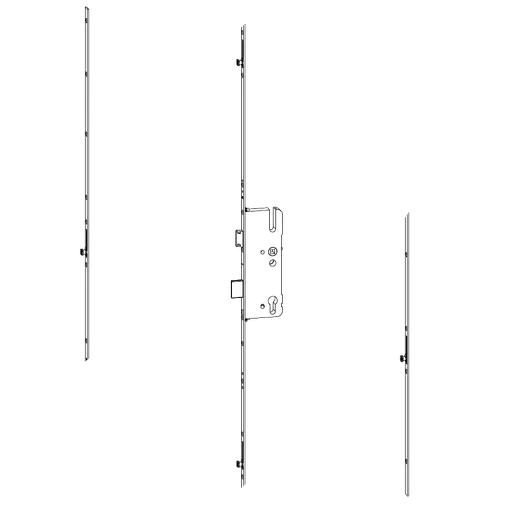 ROTO H650 35mm Backset Latch & Deadbolt Single Spindle With 4 V Cam (Mushroom) 2003432