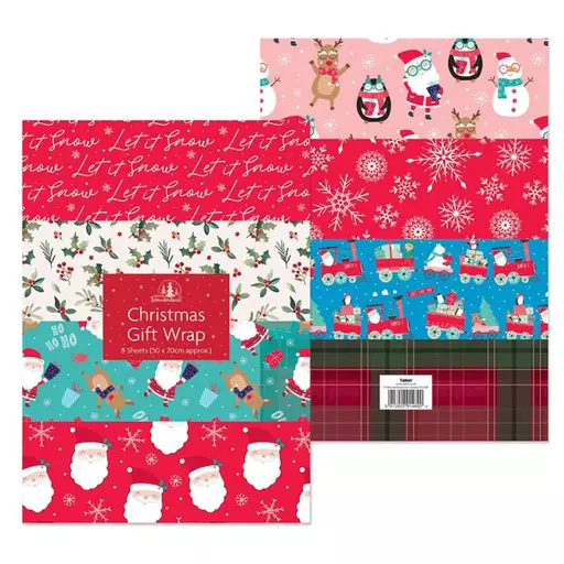 Christmas Gift Wrap (Pack of 8)
