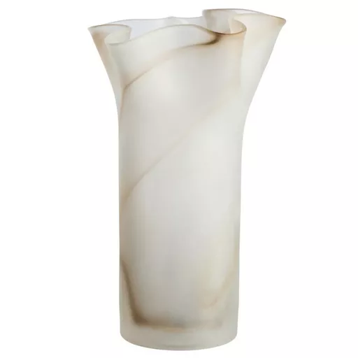 Fluted Glass Vase, Galene, Natural