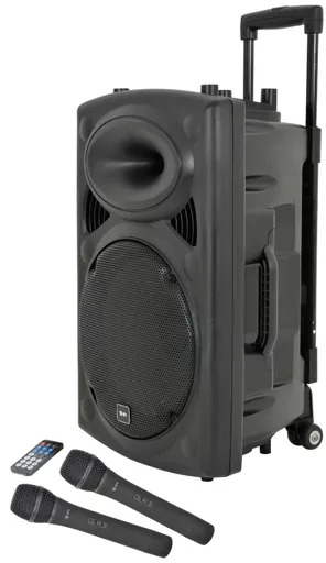 QTX QR12PA Portable PA speaker with TWS + UHF Microphones