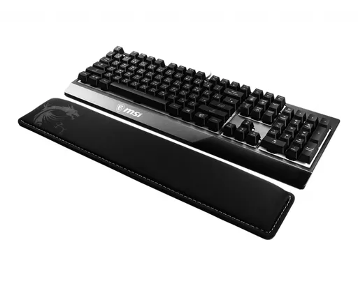 MSI VIGOR WR01 Keyboard Wrist Rest 'Black with Iconic Dragon design, Cool Gel-infused memory foam, Non-slip rubber base, Incline shape, Keyboard add on accessory for VIGOR Series Keyboard, Compatible with most Gaming Keyboards'