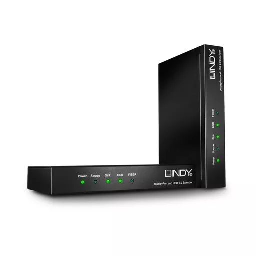 Lindy 200m Fibre Optic DisplayPort 1.2 & USB 2.0 KVM Extender