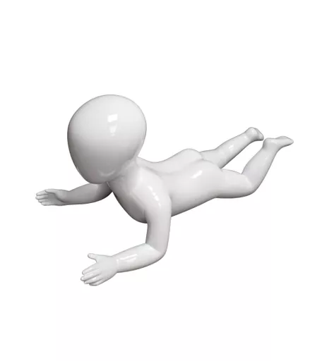 Baby Gloss White Faceless Mannequin - Crawling