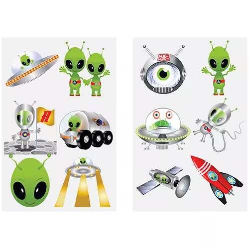 Alien Tattoos (Card of 6) - Pack of 96