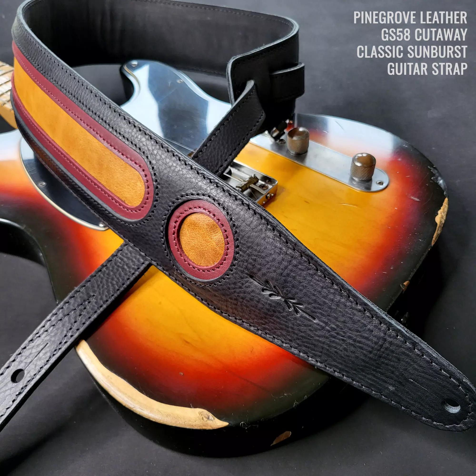 GS58 black red tan sunburst guitar strap Pinegrove 132746 ANNO.jpg