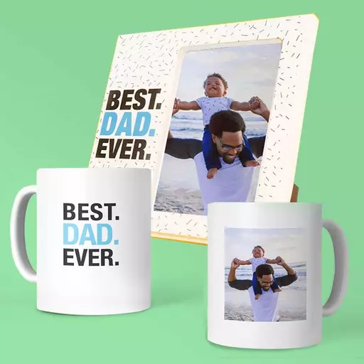 Best Dad Ever - Personalised Mug & Picture Frame Set