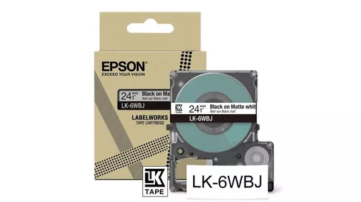 Epson C53S672064/LK-6WBJ DirectLabel-etikettes black on white 24mm x 8m for Epson LabelWorks LW-C 610