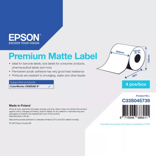 Epson C33S045739 printer label White