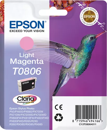 Epson C13T08064011/T0806 Ink cartridge light magenta, 520 pages ISO/IEC 24711 7.4ml for Epson Stylus Photo P 50/PX/PX 730/R 265