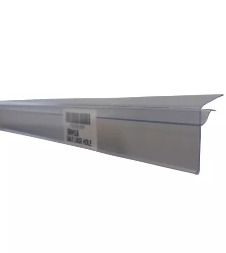 Clear Data Strip for Glass Shelf 1250mm