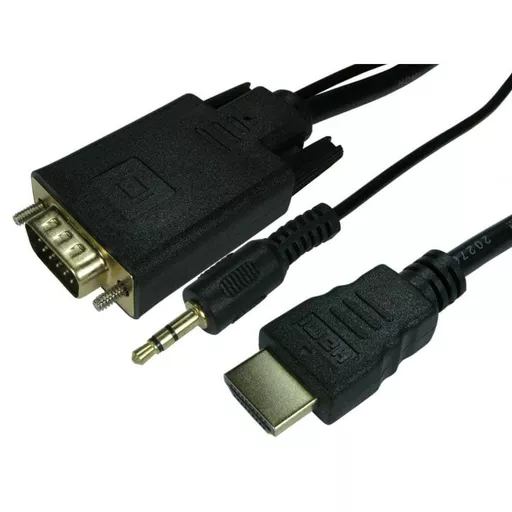 Cables Direct 77HDMI-VGCBL033 video cable adapter 1 m HDMI VGA (D-Sub) + 3.5mm Black