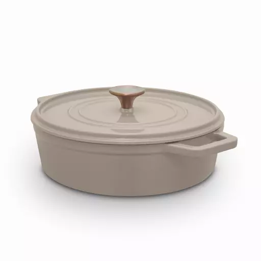Nattura 28cm Shallow Cast Iron Casserole