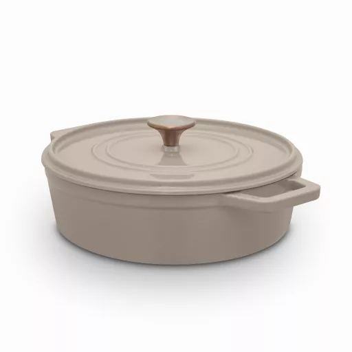 Nattura 28cm Shallow Cast Iron Casserole