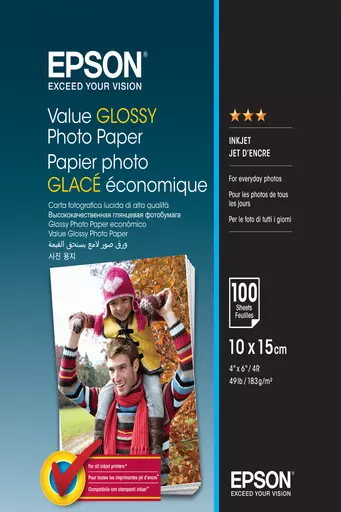 Epson Value Glossy Photo Paper - 10x15cm - 100 sheets