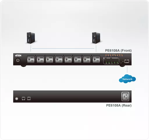 ATEN PE6108G power distribution unit (PDU) 8 AC outlet(s) 1U Black