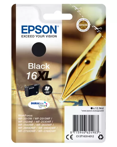 Epson C13T16314012/16XL Ink cartridge black high-capacity XL, 500 pages 12,9ml for Epson WF 2010/2660/2750