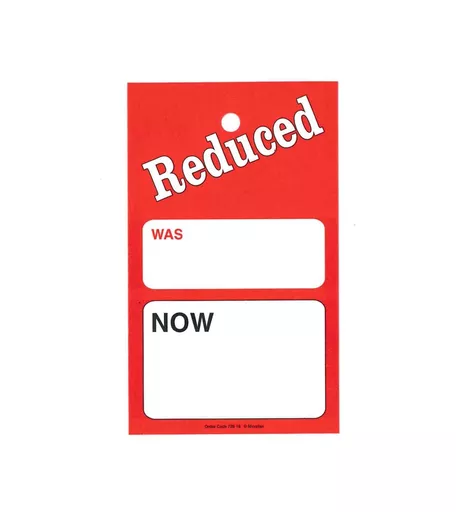 'Reduced' Hanger Tickets - 75mm x 120mm (Pack of 1000)