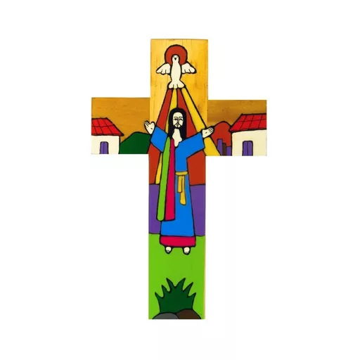 Risen Christ Hand Painted Cross - 15cm