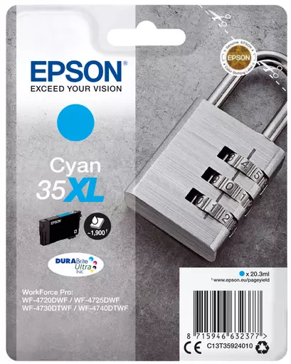 Epson C13T35924010/35XL Ink cartridge cyan high-capacity, 1.9K pages 20,3ml for Epson WF-4720