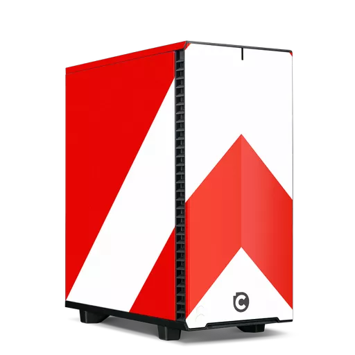 Legends Chevron AMD Ryzen 7 RTX 4080 Super Apex Sim Racing PC - Red and White