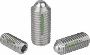 K0326 - Spring Plungers With Hex Socket And Ball In Stainless Steel With Thread Lock
