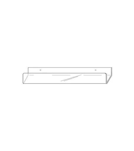 Clear Acrylic Wall Mounted Card Rack - 60cm x 6.5cm
