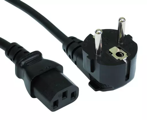 Cables Direct 1.8m Euro Mains Lead - IEC (C13) Black C13 coupler