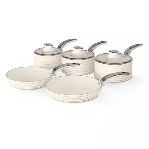 5 Piece Cookware Set Cream