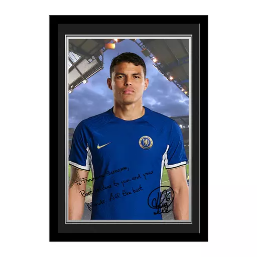 Chelsea FC Silva Autograph Photo Framed