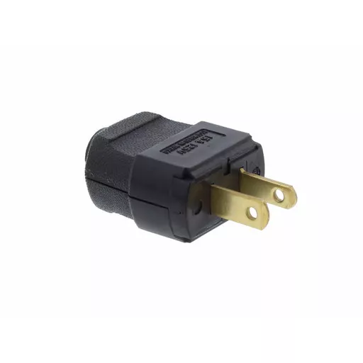 USA 2-Pin 15A Plug, Black