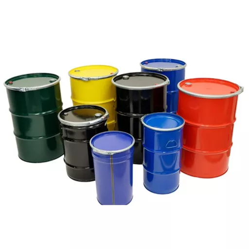 60 LITRE O/HEAD STEEL DRUM & LID PAINTED BLUE RAL 5010 / LACQUERED O778 1A2/X82 Y113/S/../D/BAM 615-GDHb 1A2/Y1.8/100/../D/BAM 615-GDH