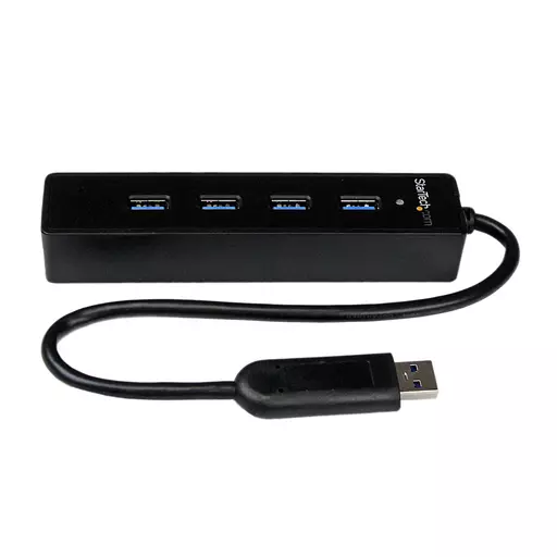 StarTech.com 4 Port Portable SuperSpeed USB 3.0 Hub with Built-in Cable~4 Port Portable SuperSpeed USB 3.0 Hub with Built-in Cable - 5Gbps